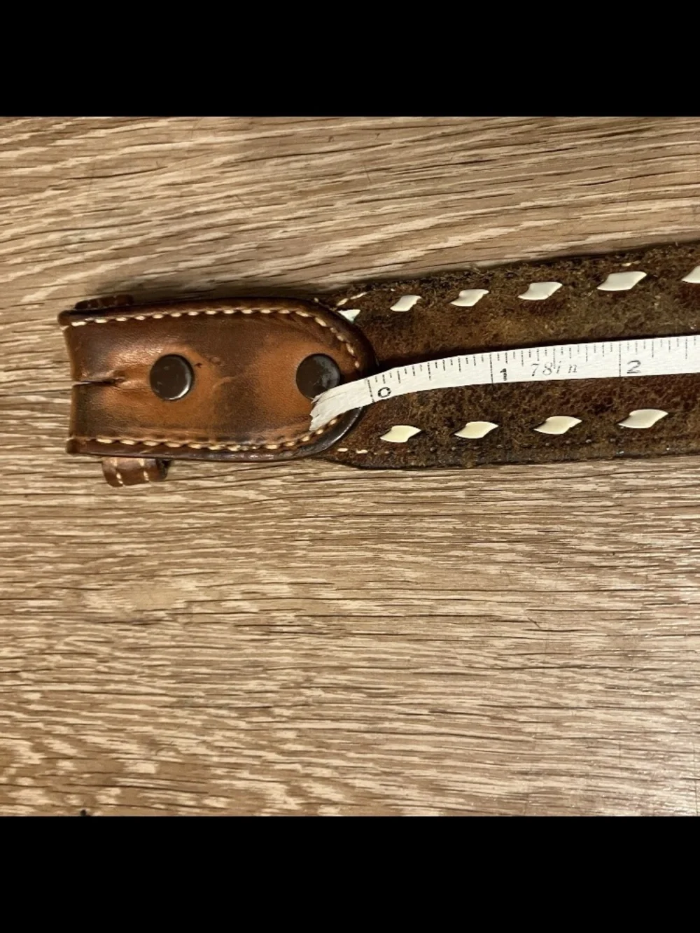 Western Leather Belt Size 42 Vintage Cowhide Made in USA Custom Name “Morris